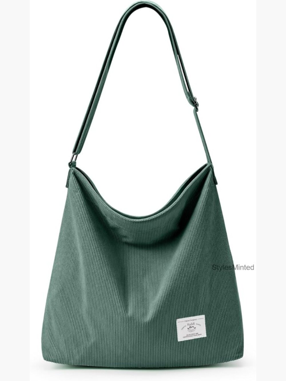 Large Corduroy Tote Bag with Zipper Crossbody Hobo Shoulder Handbag Work